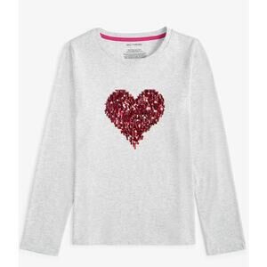 Epic Threads Girls Flip-Sequin-Heart Long-Sleeve T-Shirt Size XS